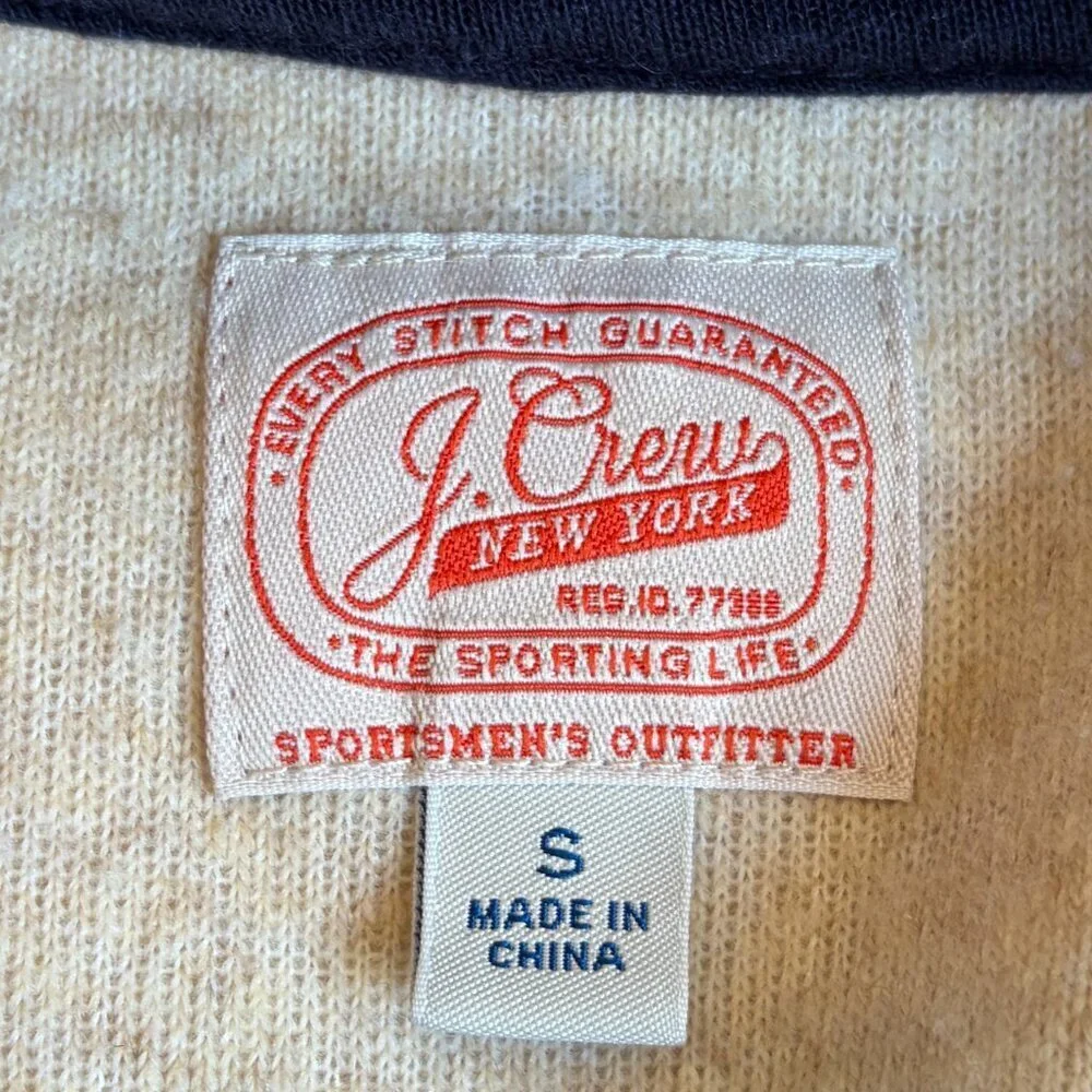 J. Crew men's sherpa fleece pullover top small cream mockneck